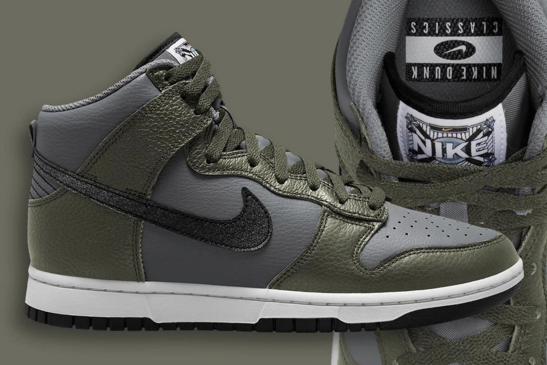 nike dunk high olive green