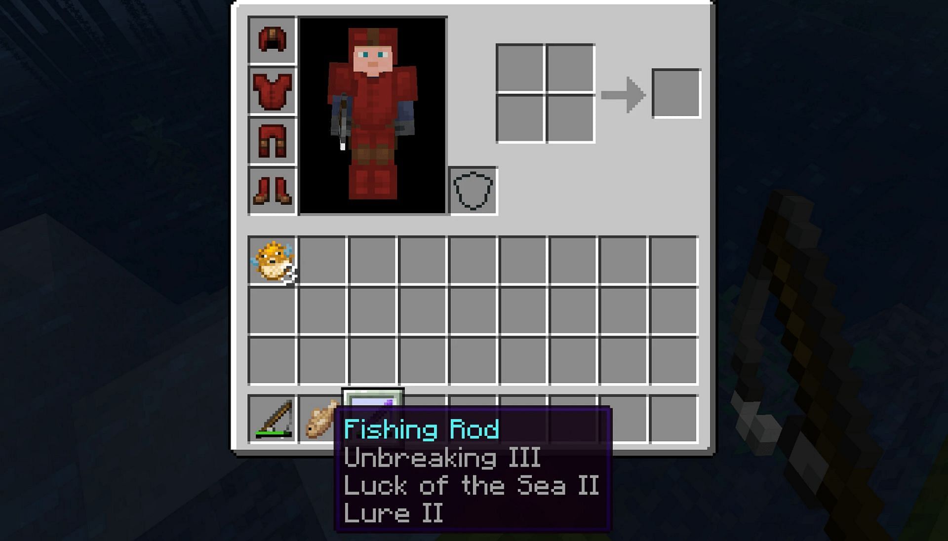 The search for enchanted fishing rods via fishing is certainly worth attempting (Image via Mojang)