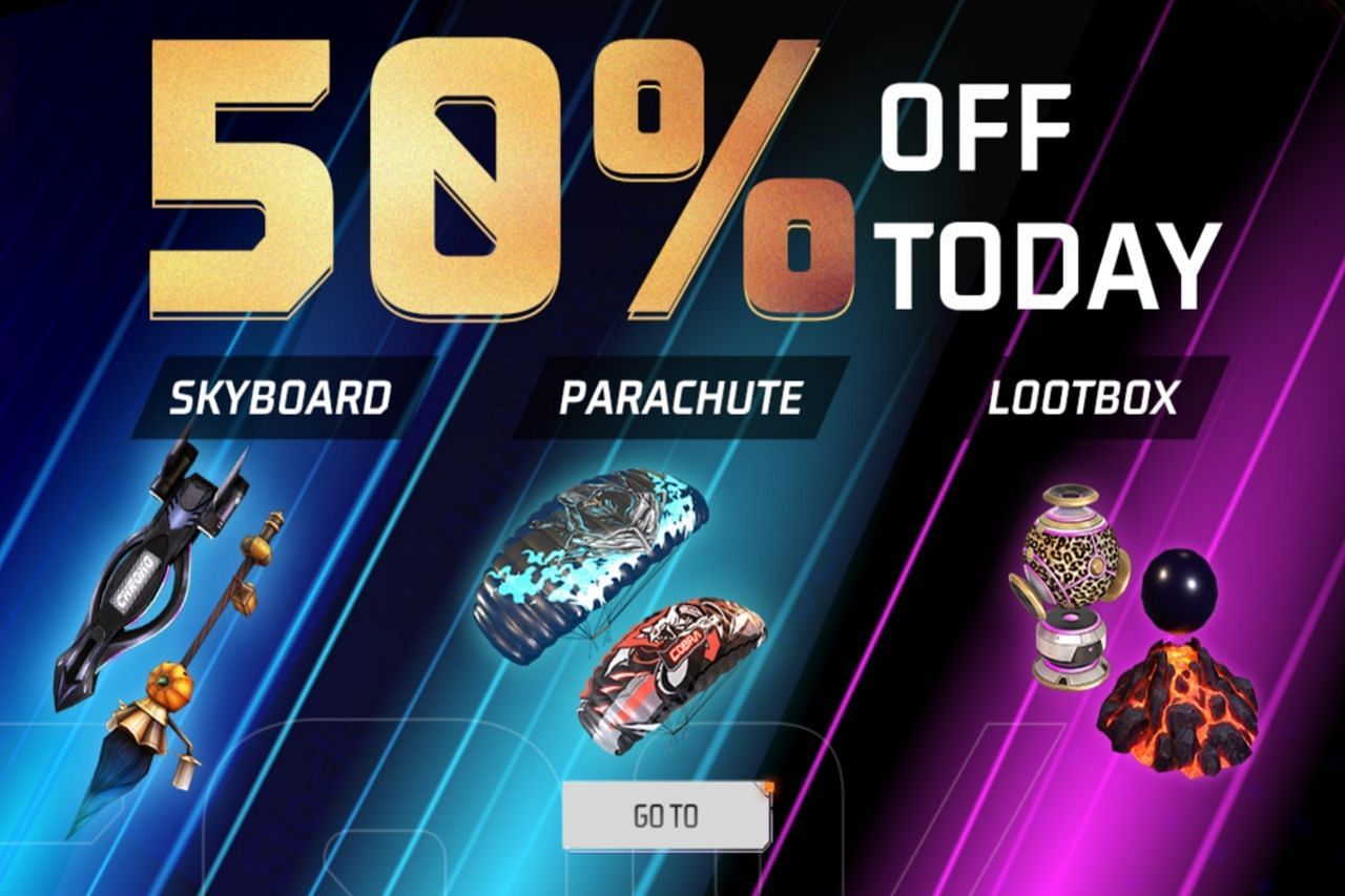 A 50% discount is available on selected items (Image via Garena)