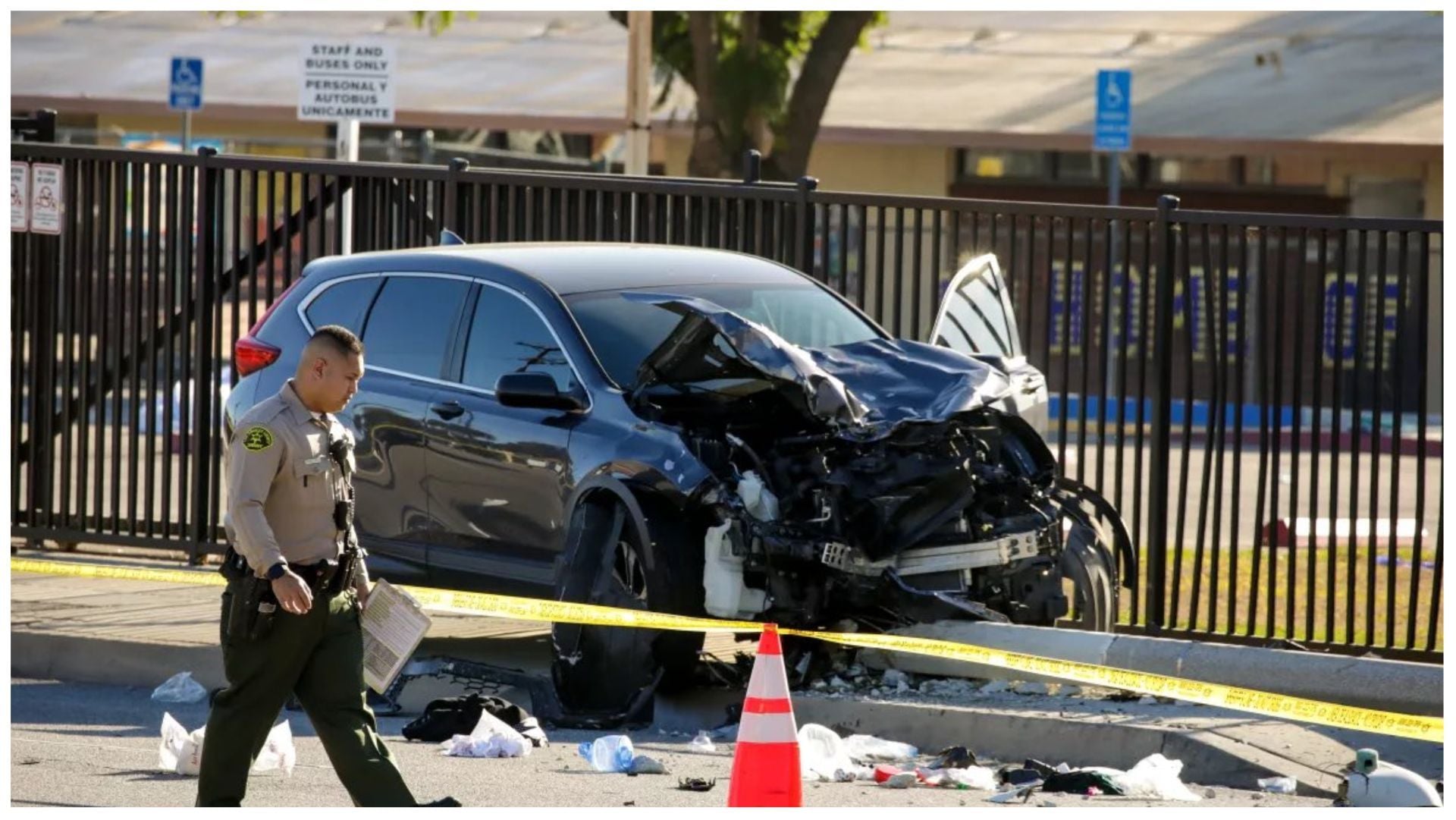 WATCH: Surveillance video shows SUV slamming into law-enforcement ...