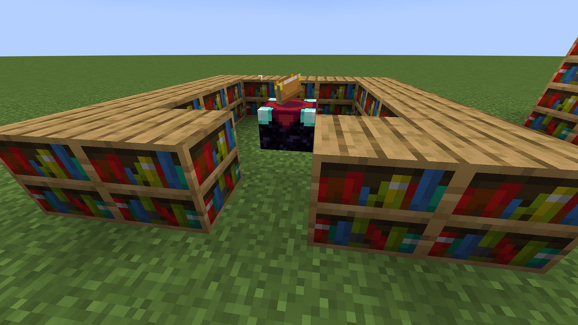 Bookshelves are extremely easy to craft in Minecraft 1.19 (Image via Mojang)
