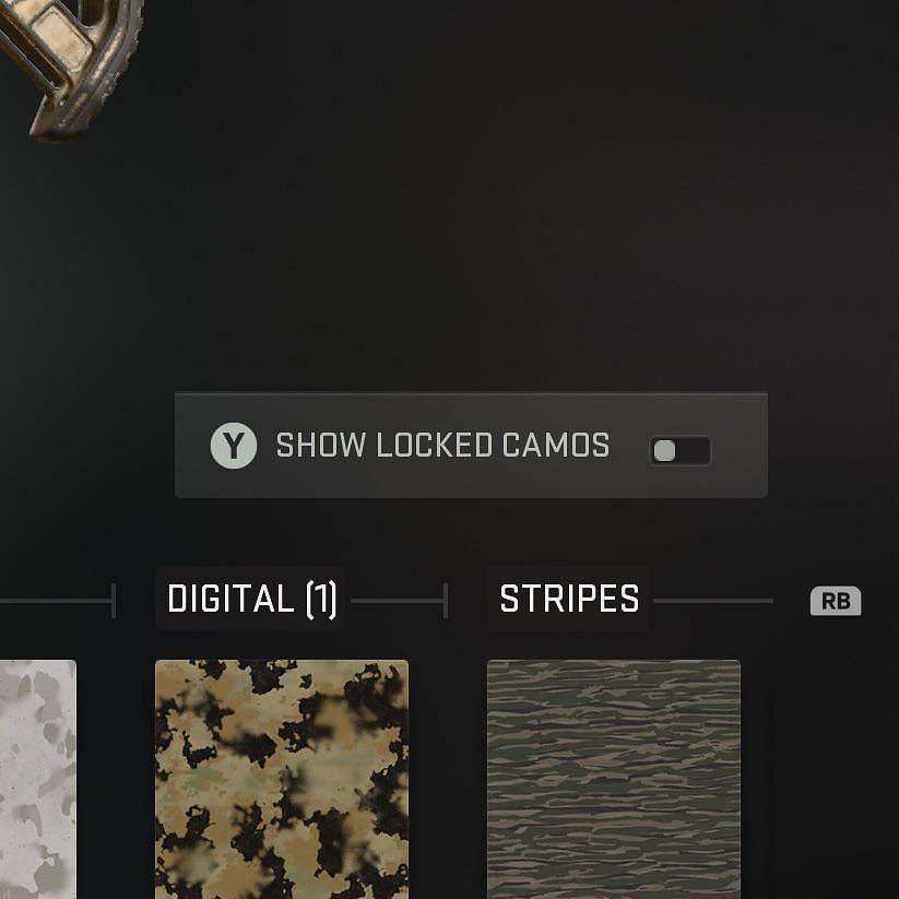 Feature to navigate camos (Image via Activision)