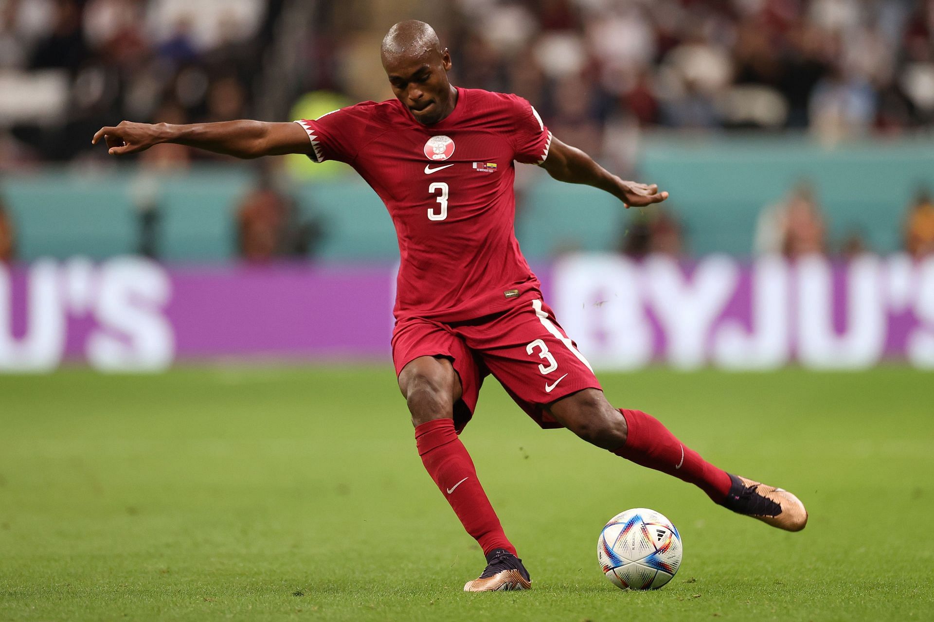 Qatar&#039;s Abdelkarim Hassan had a forgettable performance against Senegal.