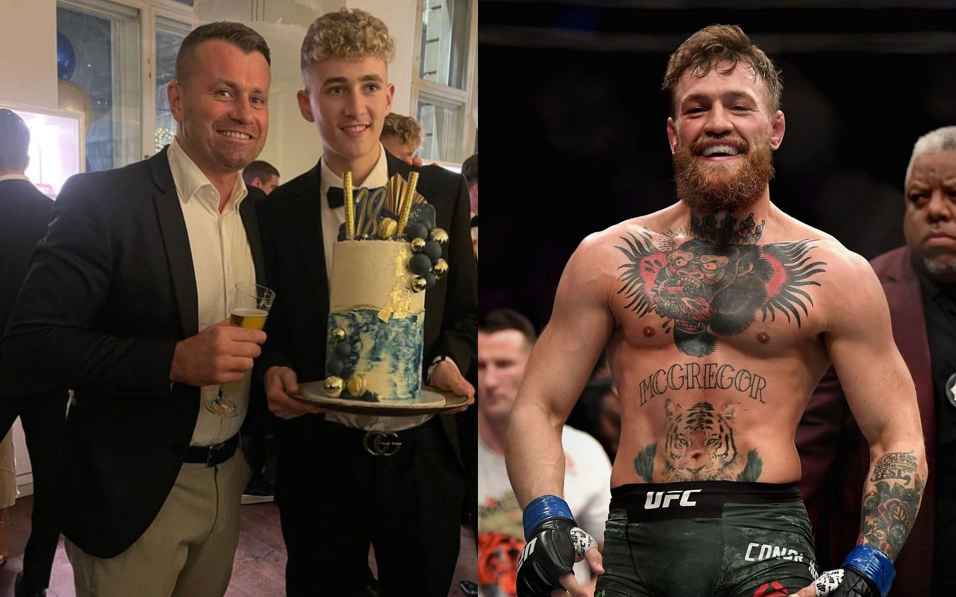 Shay Given and his son (left) [Image courtesy: @shaynegiven1 on Instagram] and Conor McGregor (right)