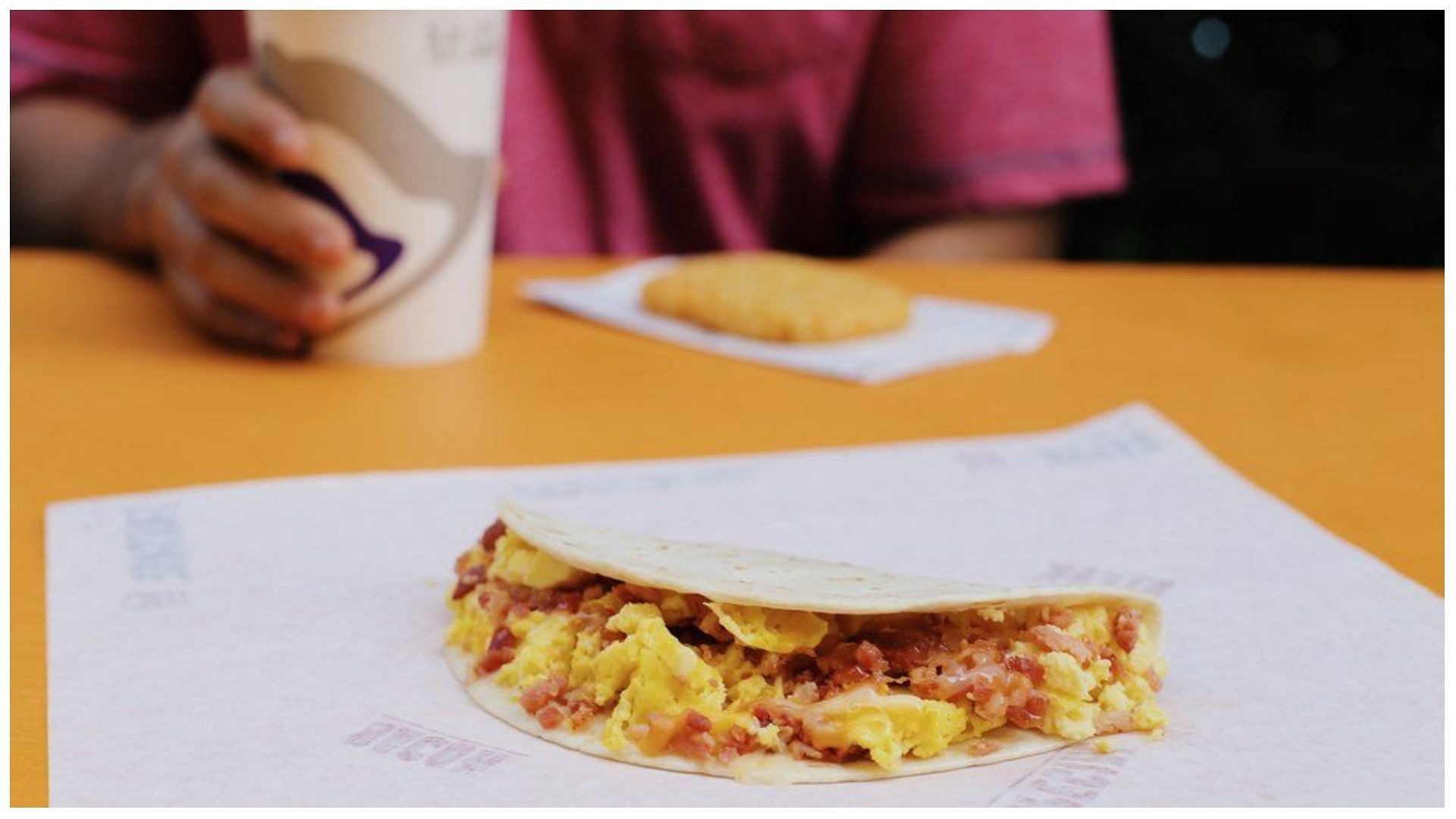 breakfast soft taco with bacon (Promotional Image via Taco Bell)