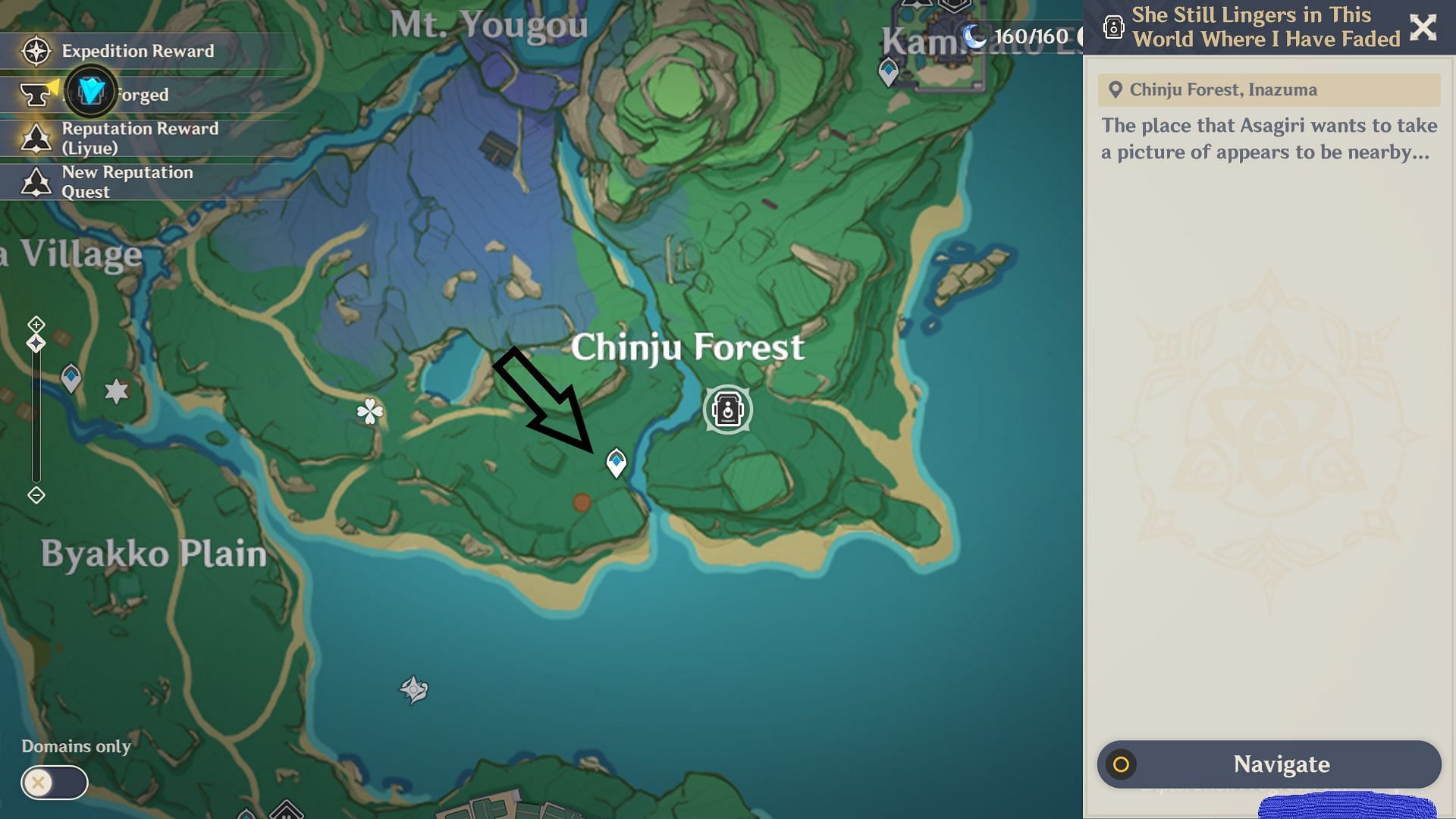 Chinju Forrest waypoint trên đảo Narukami (hình ảnh qua Genshin Impact)