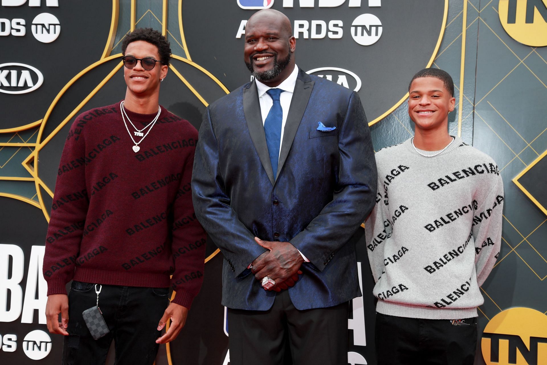 Shaquille O&#039;Neal (center) with Shareef and Shaqir O&#039;Neal