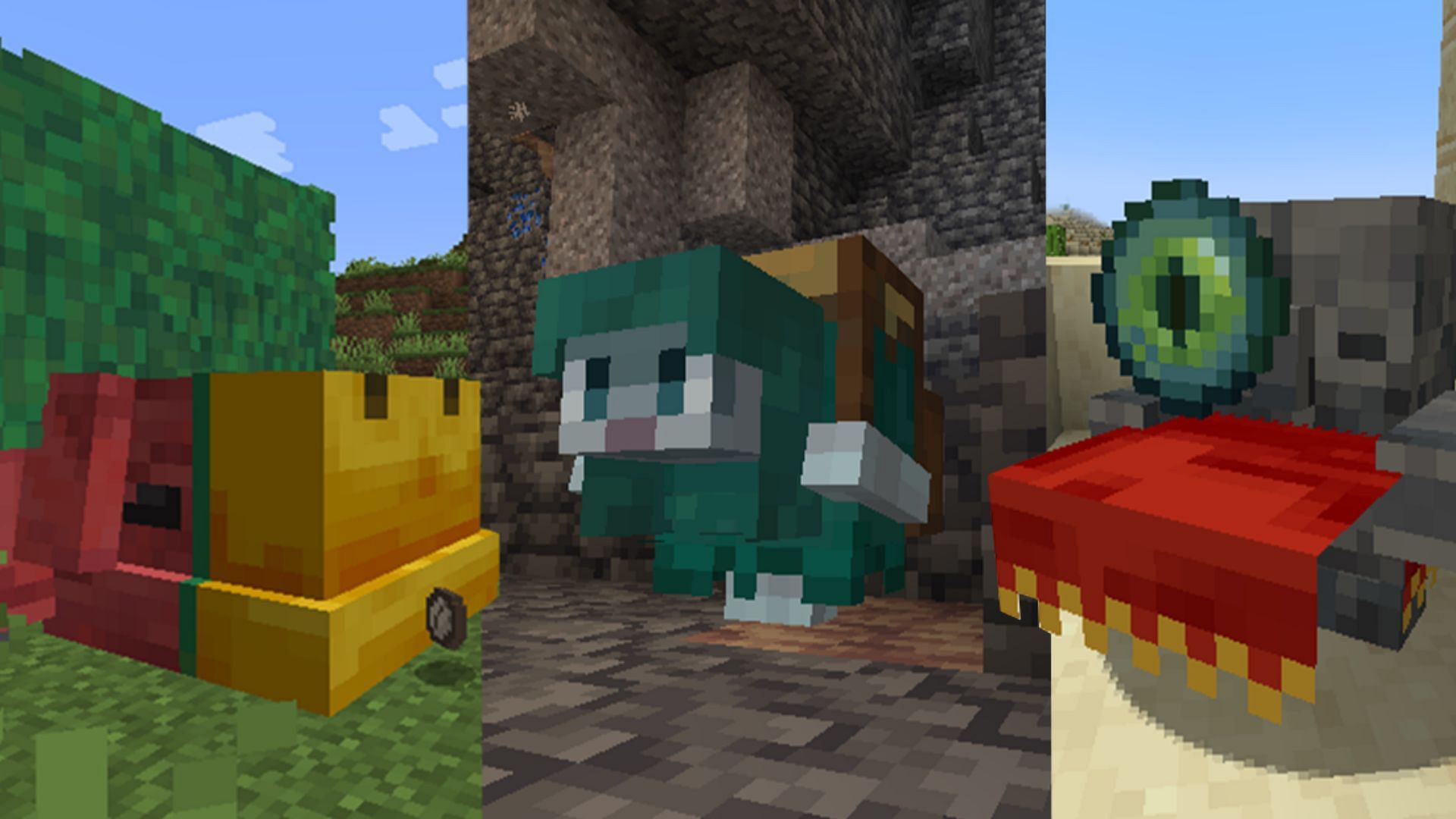 This mod adds all three mobs that took part in the mob vote 2022 (Image via CurseForge)