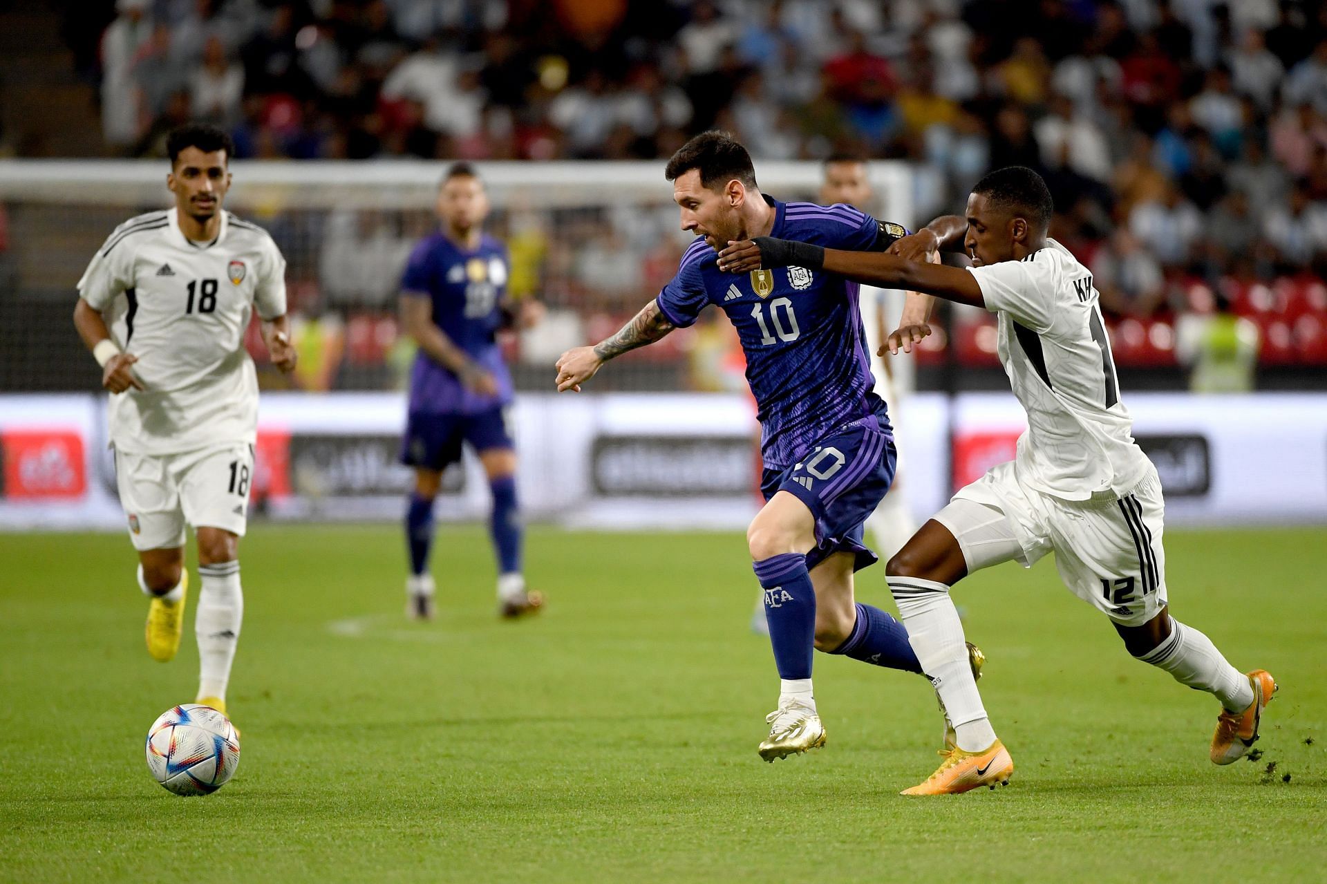 Lionel Messi (2R) heads to the World Cup in imperious form.