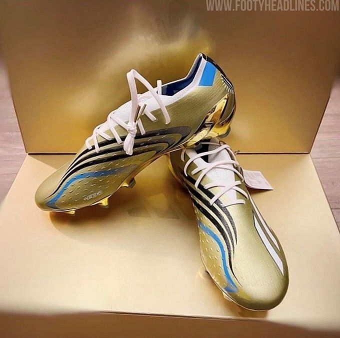 Leaked images of Lionel Messi’s custom Adidas golden boots for 2022