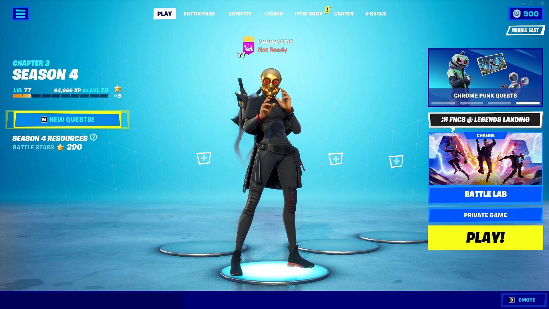 The account level can be seen on the left side of the screen (Image via Epic Games)