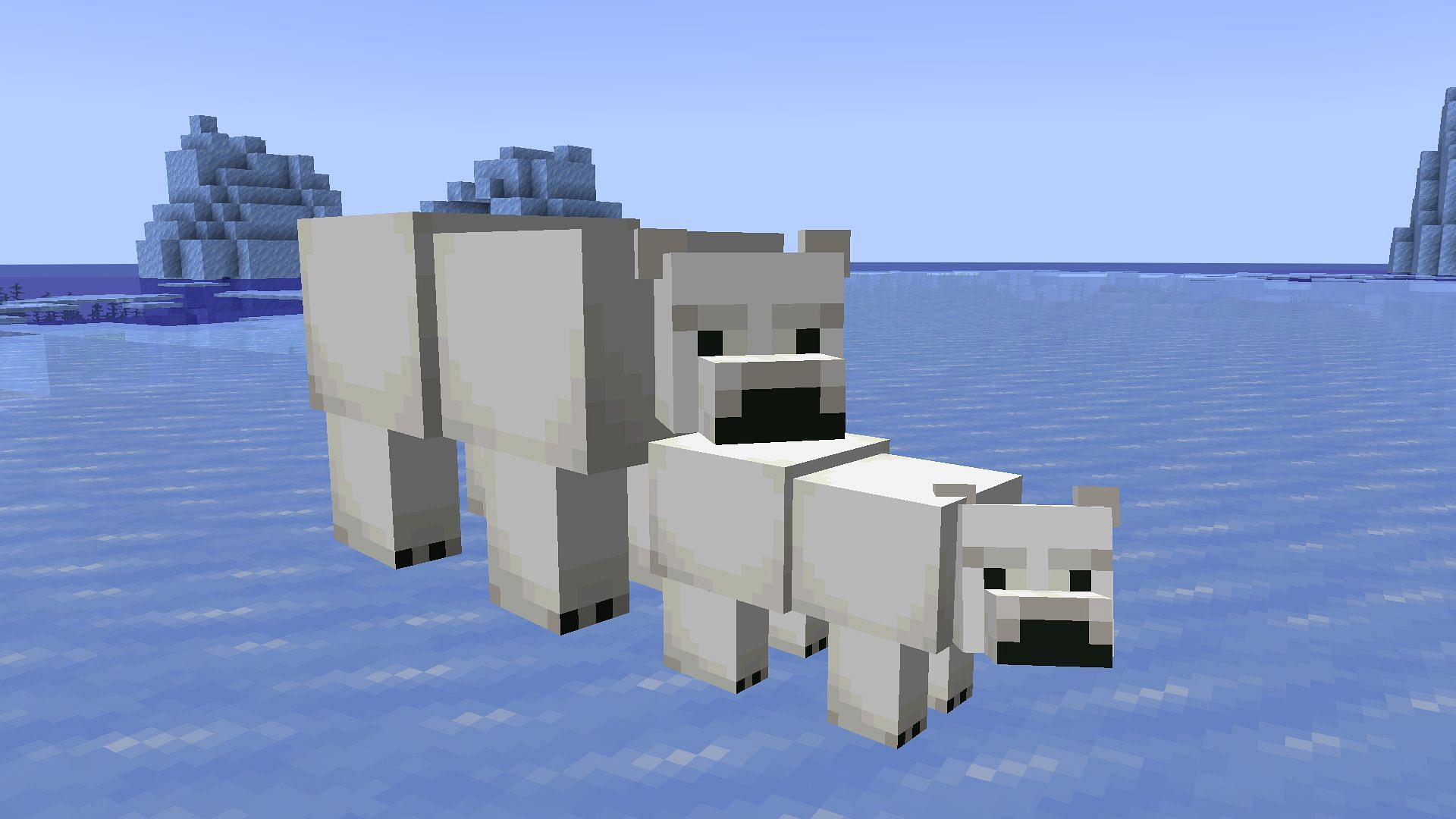 Polar Bears are not the rarest mob in Minecraft, but it is hard to find (Image via Mojang)