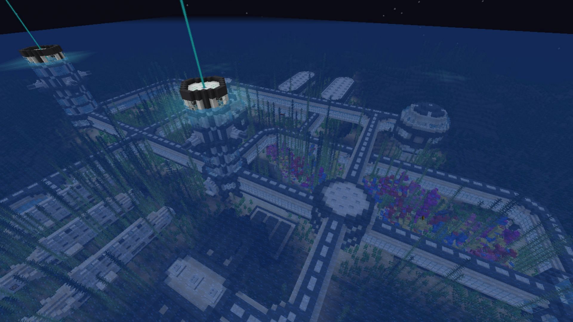 Underwater bases are fun and challenging to build in Minecraft (Image via Reddit/u/Mofandi)