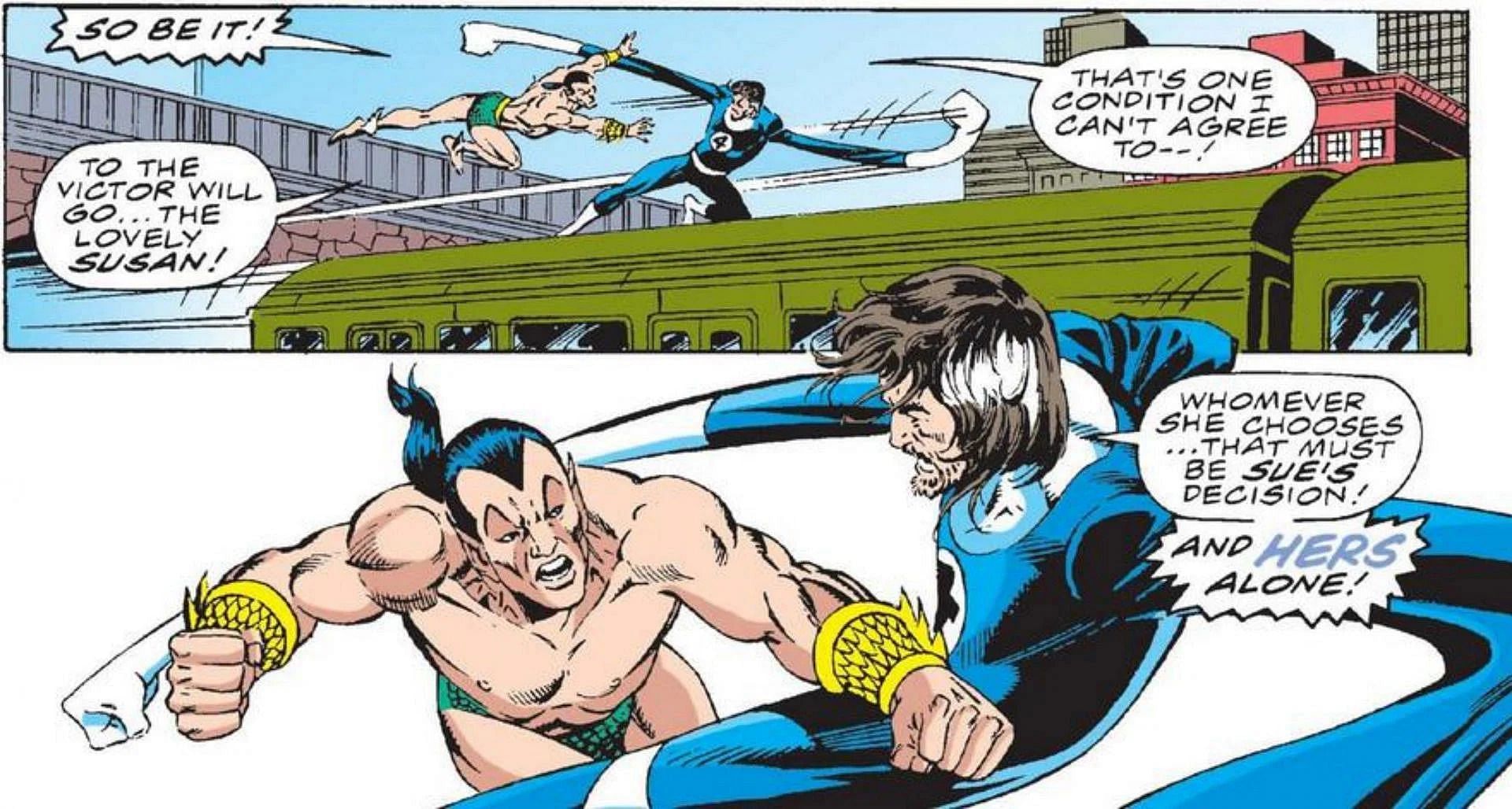 Mr. Fantastic fighting the Sub-Mariner (Image via Marvel)