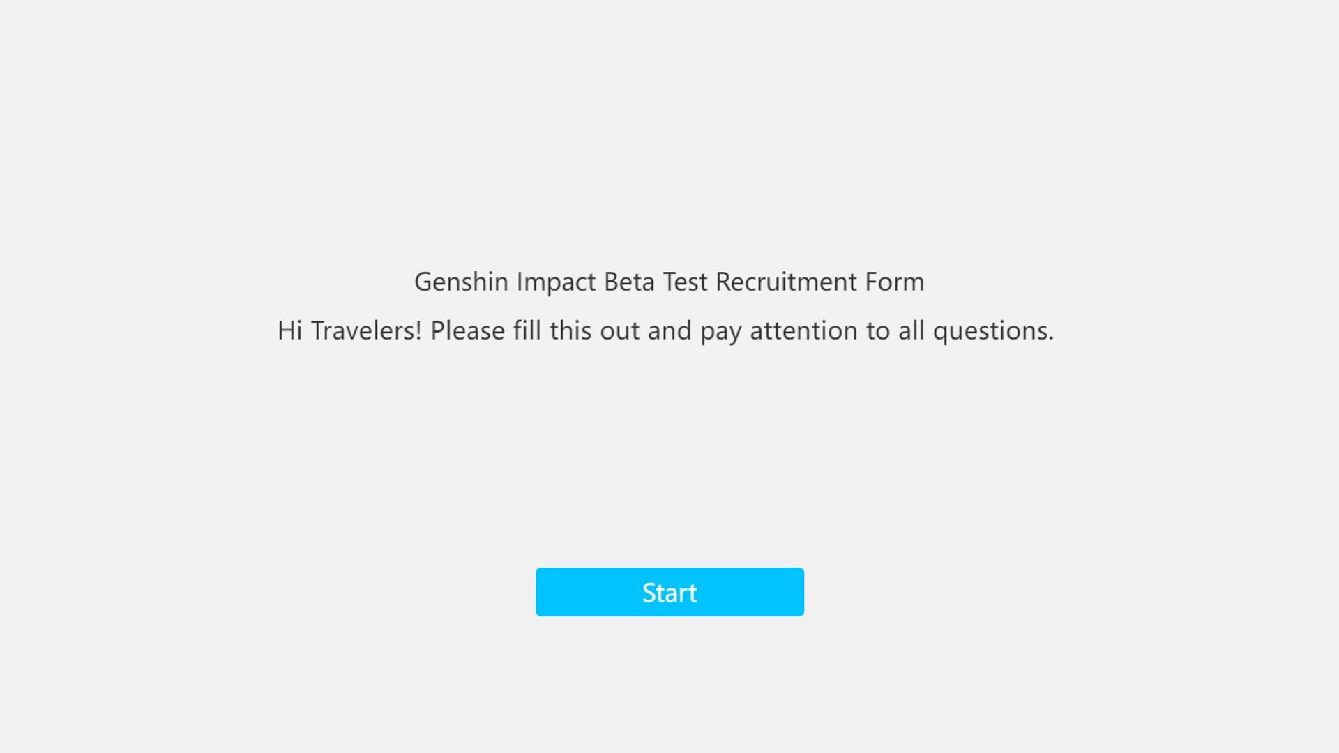3.4 Beta Test Recruitment Form (Image via HoYoverse)