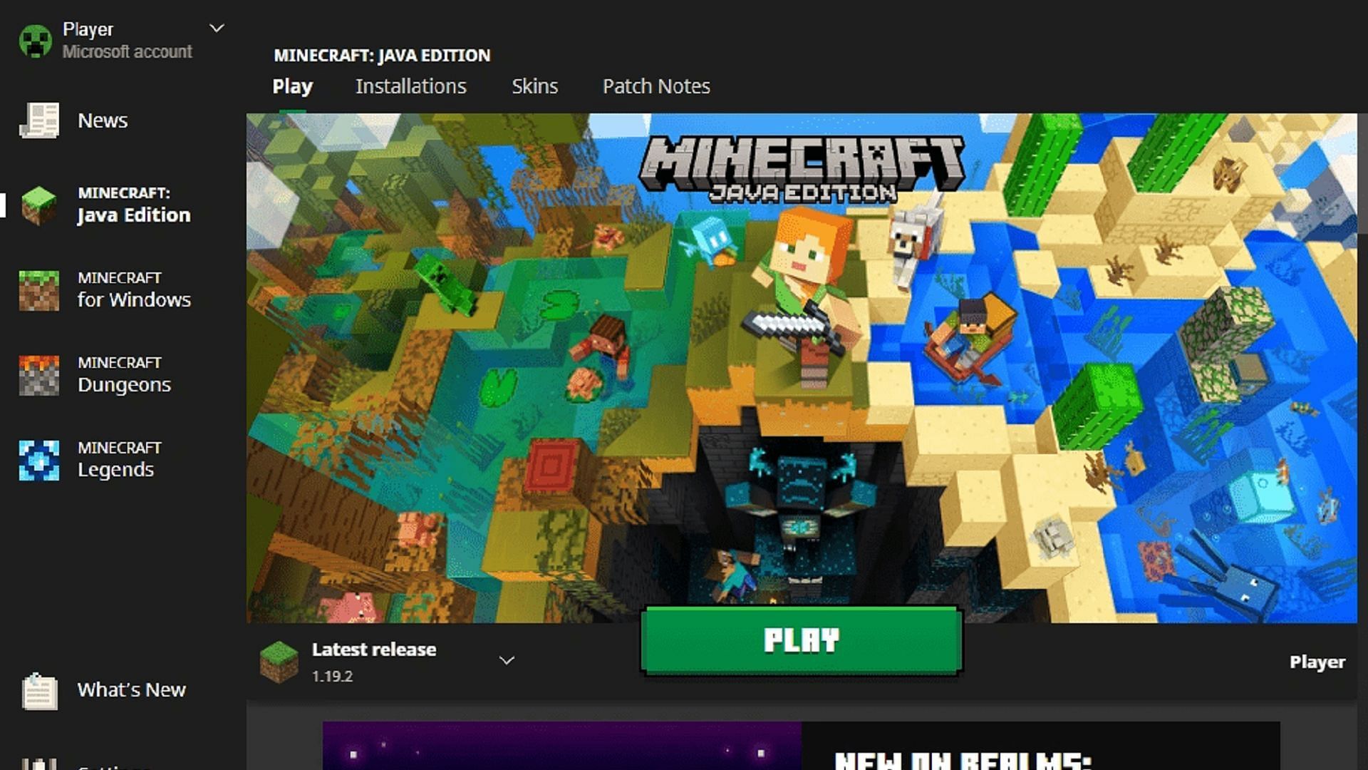 The latest snapshot can be accessed directly from the Minecraft Launcher (Image via Mojang)