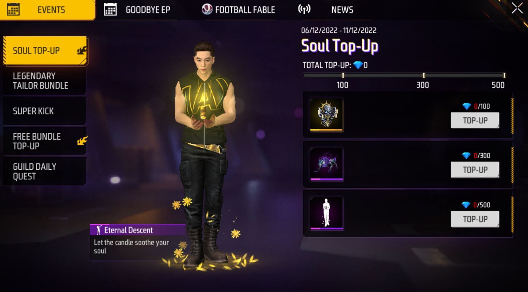 The Soul Top-Up event is active in the game right now (Image via Garena)