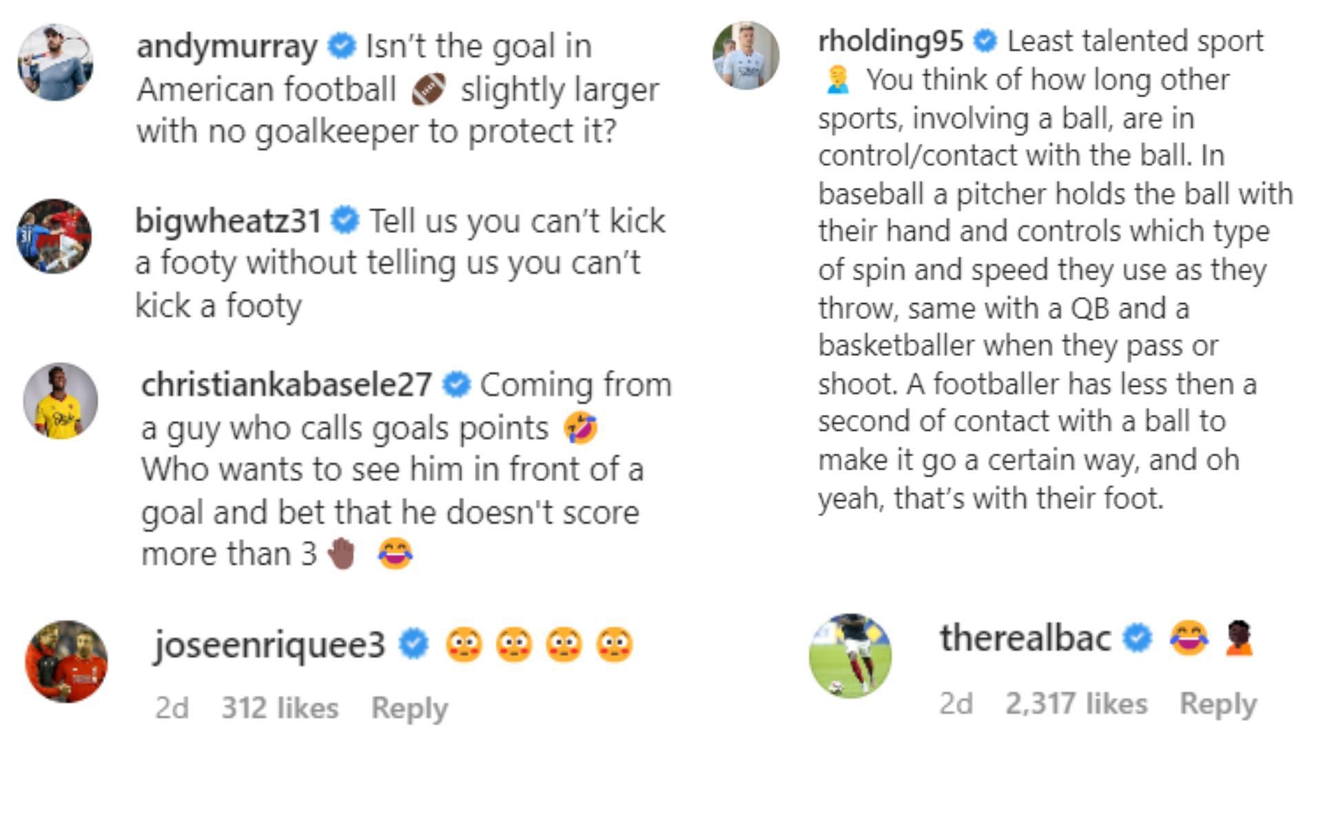 Capturas de pantalla de los comentarios de Dana White sobre @sportbible en Instagram