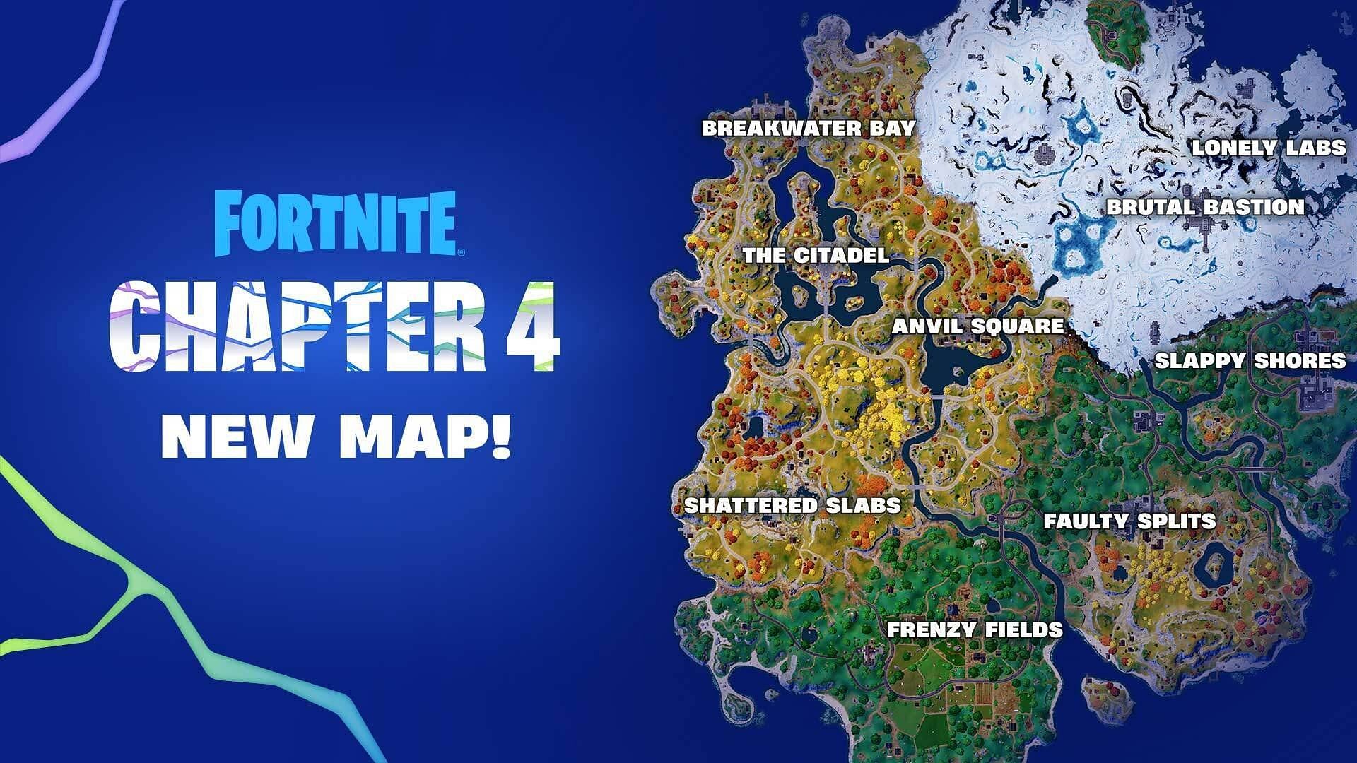 Fortnite Chapter 4 Season 1 Map Full list of every new location