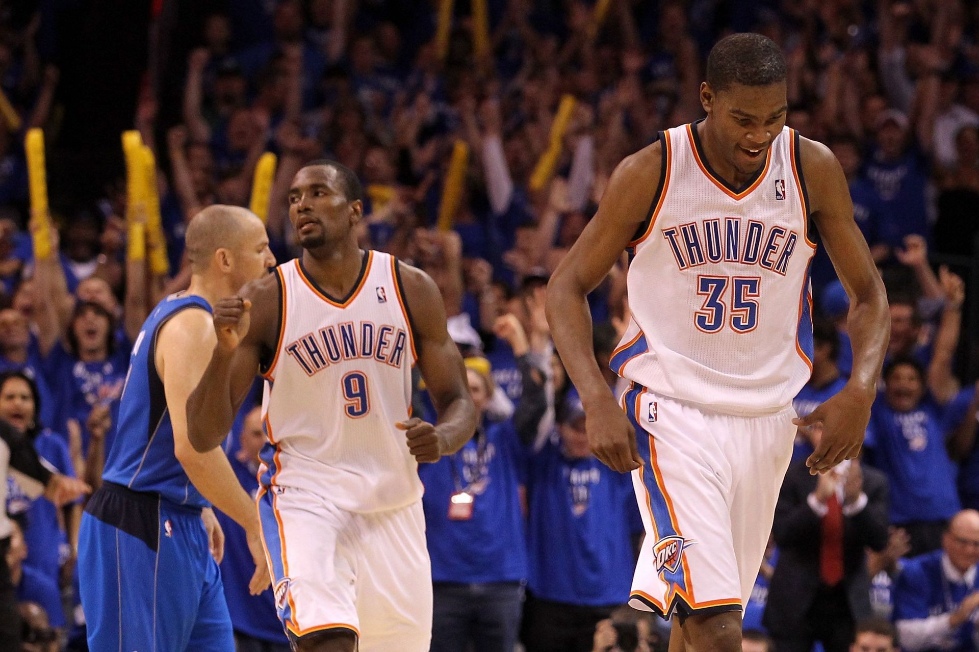 Ibaka and Durant played together for seven years (Image via Getty Images)