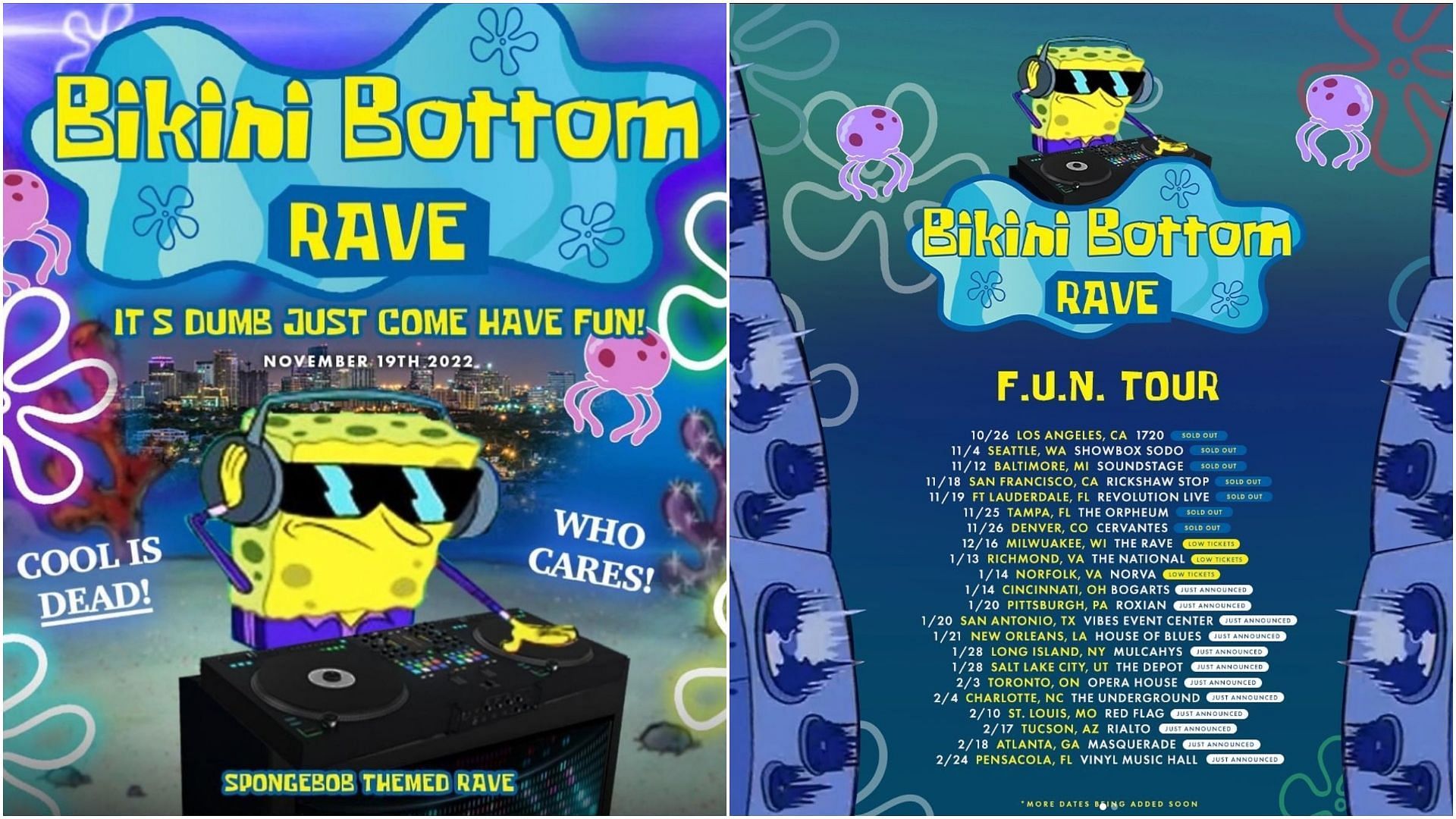 SpongeBob Bikini Bottom Rave Tour 2023: Tickets, dates, venues, and more