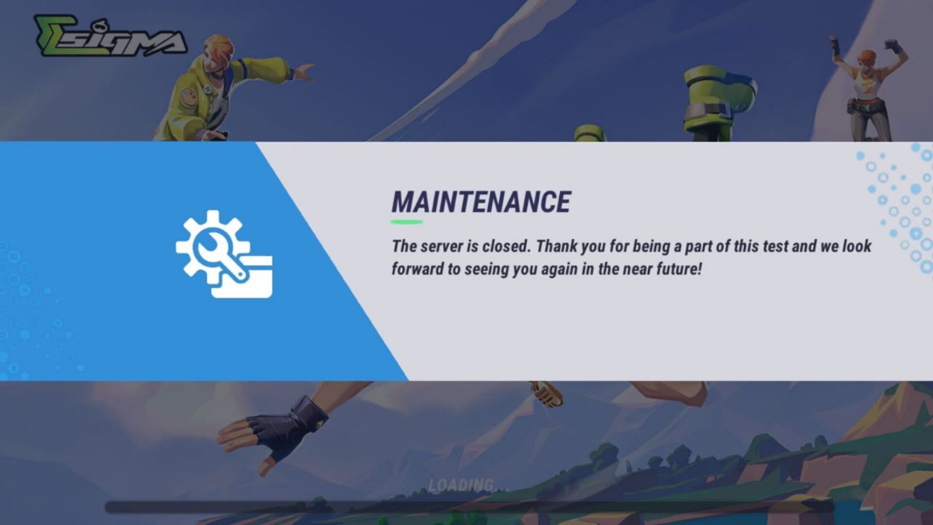 Sigma Battle Royale's servers are offline at the time of writing (Image via Studio Arm Private Limited)
