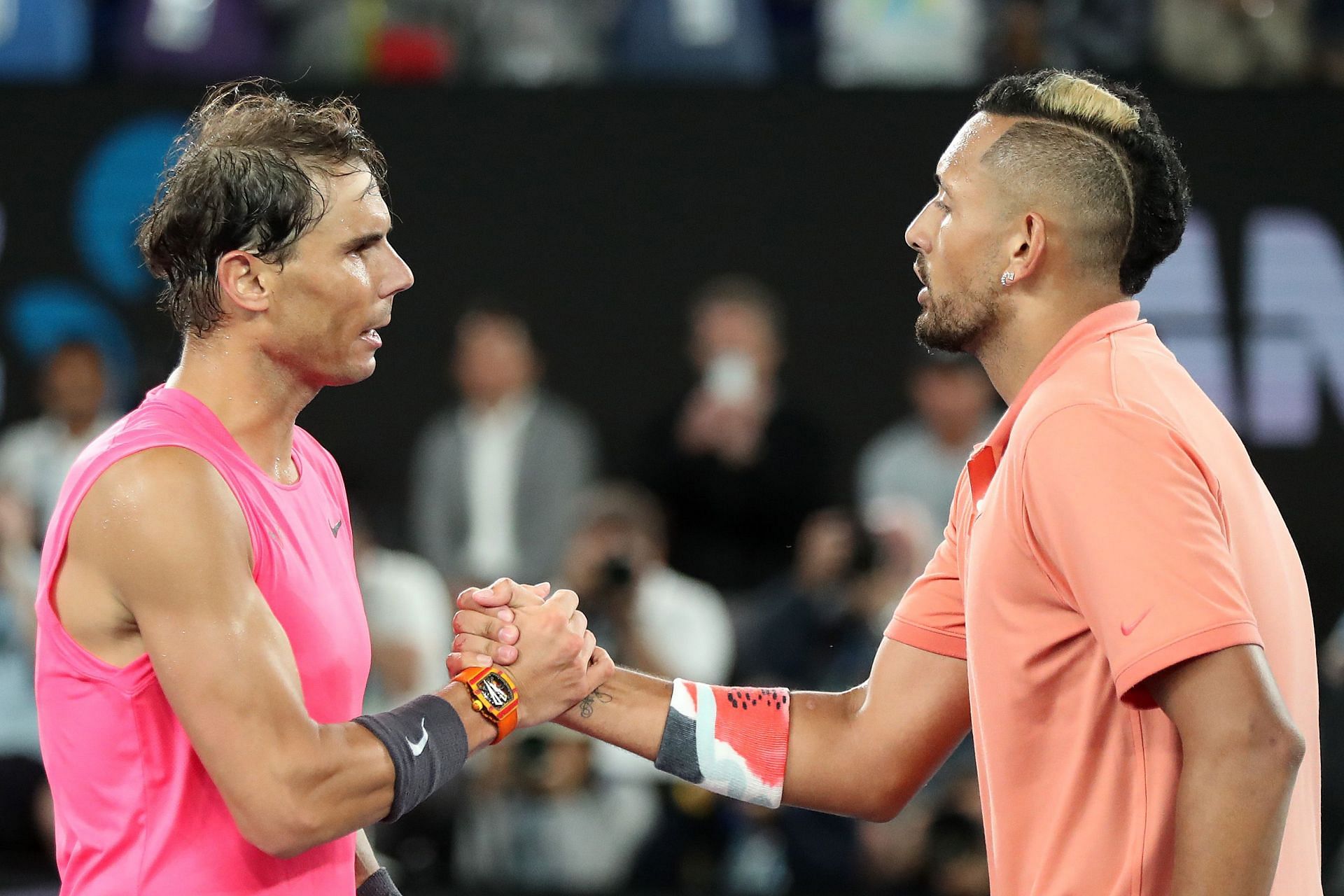 Rafael Nadal y Nick Kyrgios en el Abierto de Australia 2020.