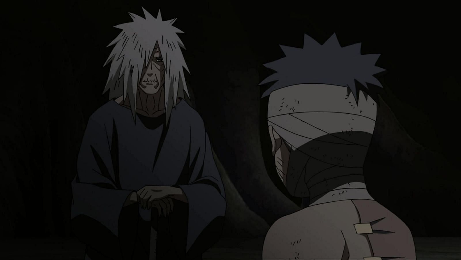 Obito, Nachdem Er Von Madara Uchiha In Naruto Gerettet Wurde (Bild Von Studio Pierrot)