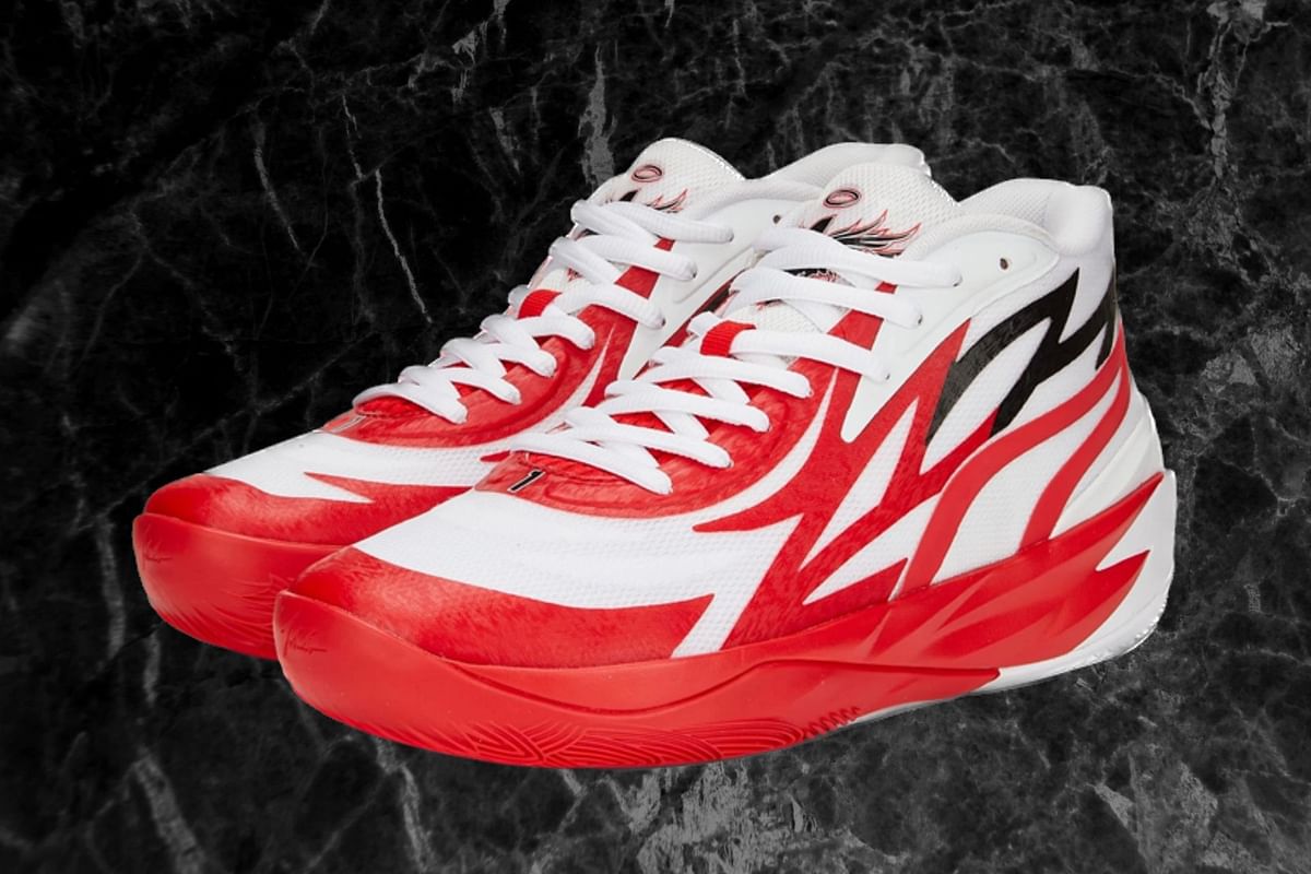 LaMelo Ball LaMelo Ball’s Puma MB.02 Red Wings basketball shoes Where LaMelo Ball LaMelo Ball’s Puma MB.02 Red Wings basketball shoes Where