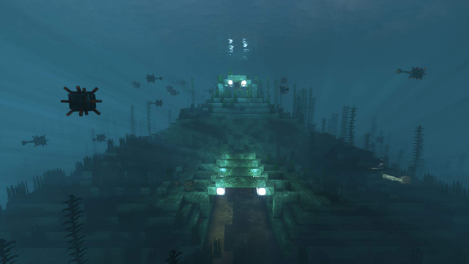 Closest ocean monument to the spawn (Image via Mojang)