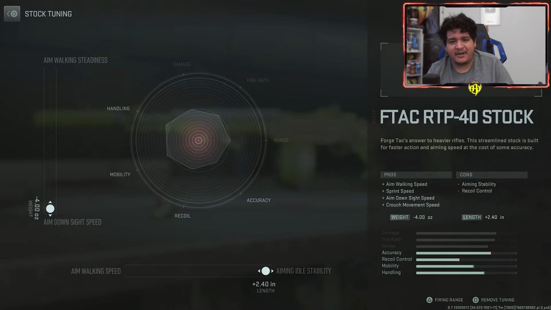Ajuste del stock FTAC RTP-40 en Modern Warfare 2 (Imagen a través de YouTube/Hero)