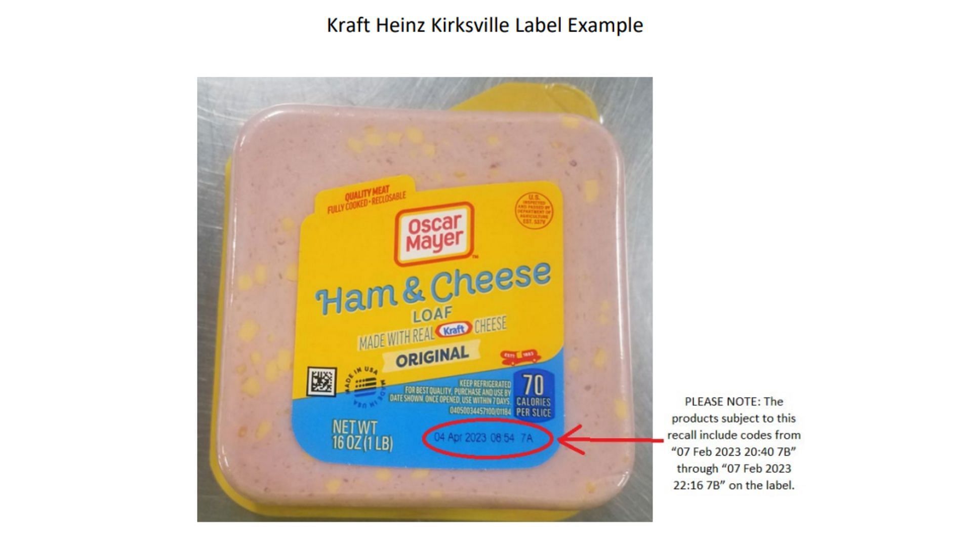 Kraft Heinz Ham and Cheese loaf recall Reason, codes, and other details