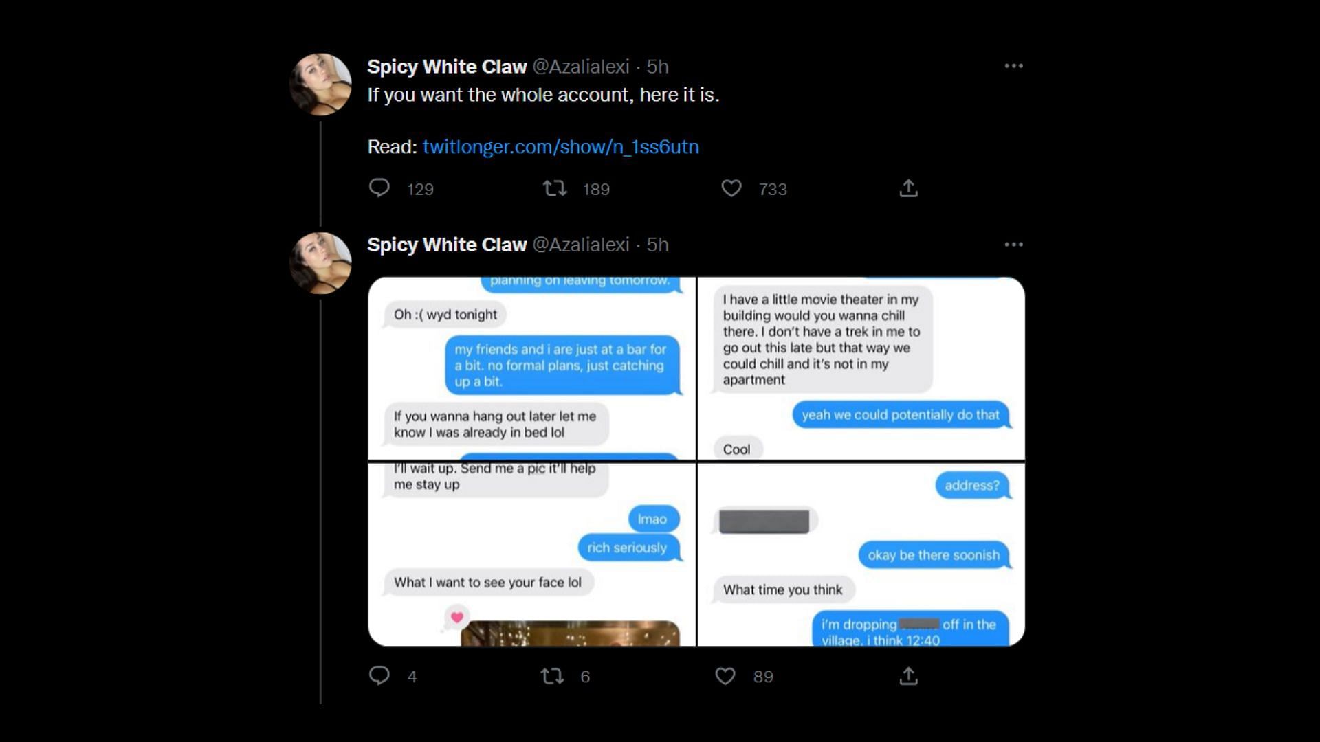 Twitlonger post and screenshots (Image via Twitter)