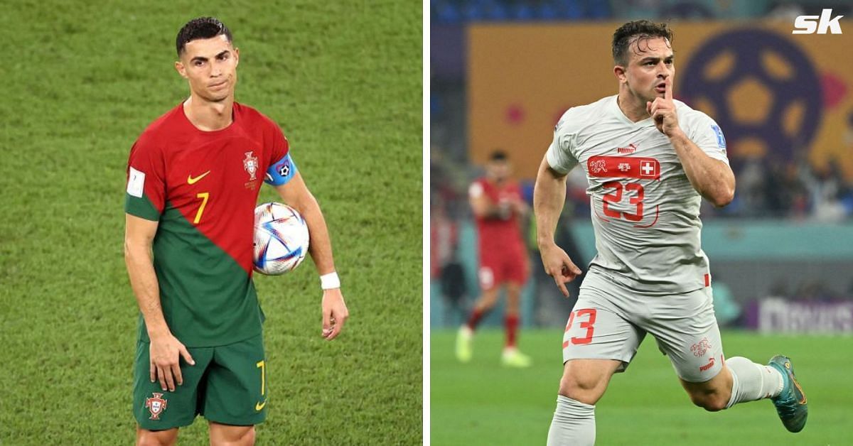 Cristiano Ronaldo (left) and Xherdan Shaqiri (right)