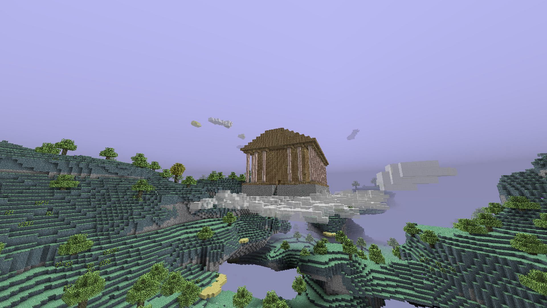The Aether dimension in the Minecraft modpack is known as R.A.D. (Image via dreams01/CurseForge)