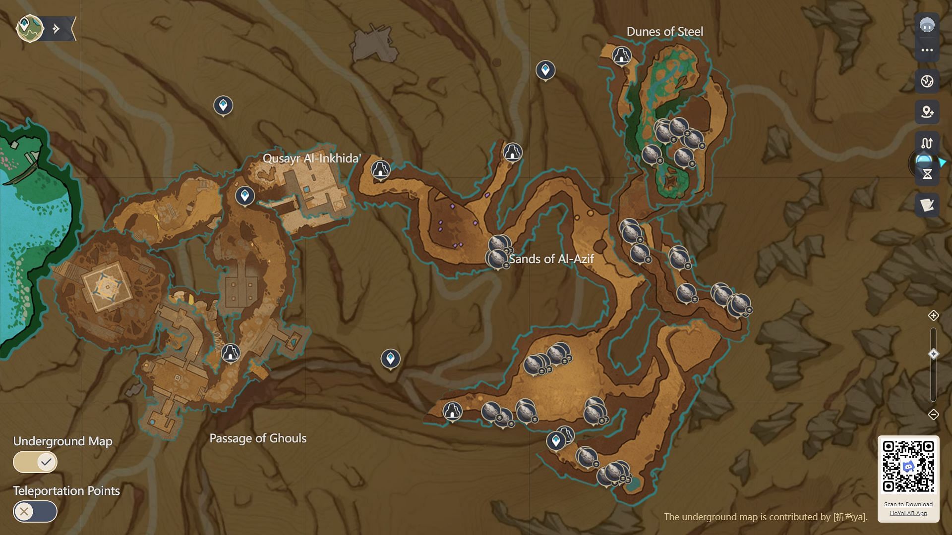 Find abundance of Sand Grease Pupa in underground area (Image via HoYoverse)