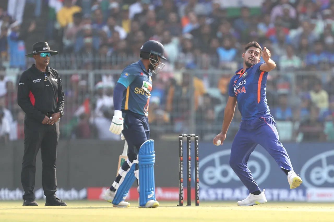 Umran Malik was taken to the cleaners in his first spell in the second ODI against Sri Lanka. [P/C: BCCI]