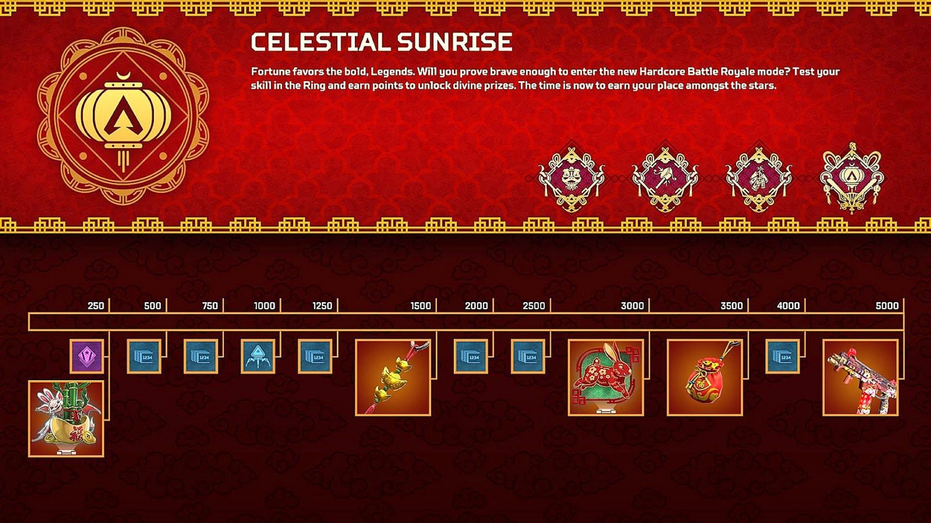The free reward path in the Apex Legends Celestial Sunrise Collection Event (Image via EA)