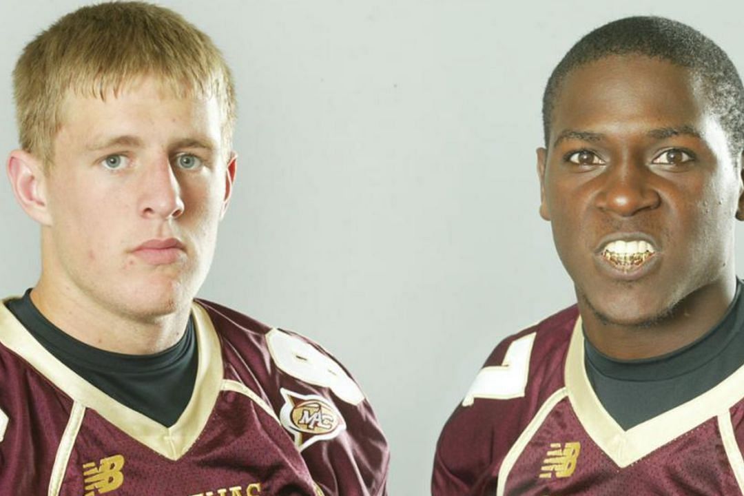Former Central Michigan teammates J.J. Watt (l) and Antonio Brown (r)