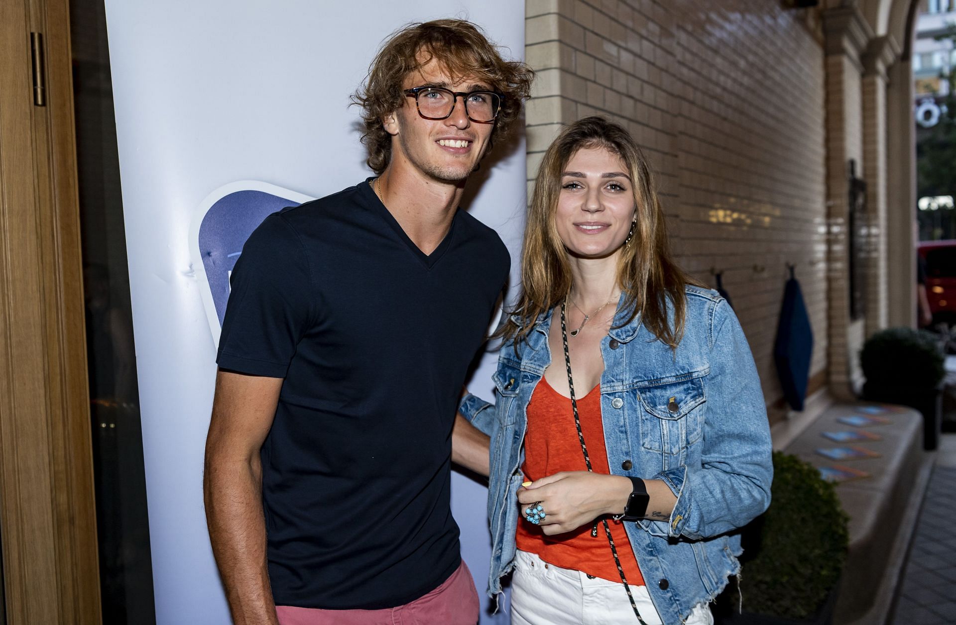 Alexander Zverev and Olga Sharypova pictured in 2019 in Hamburg, Germany.