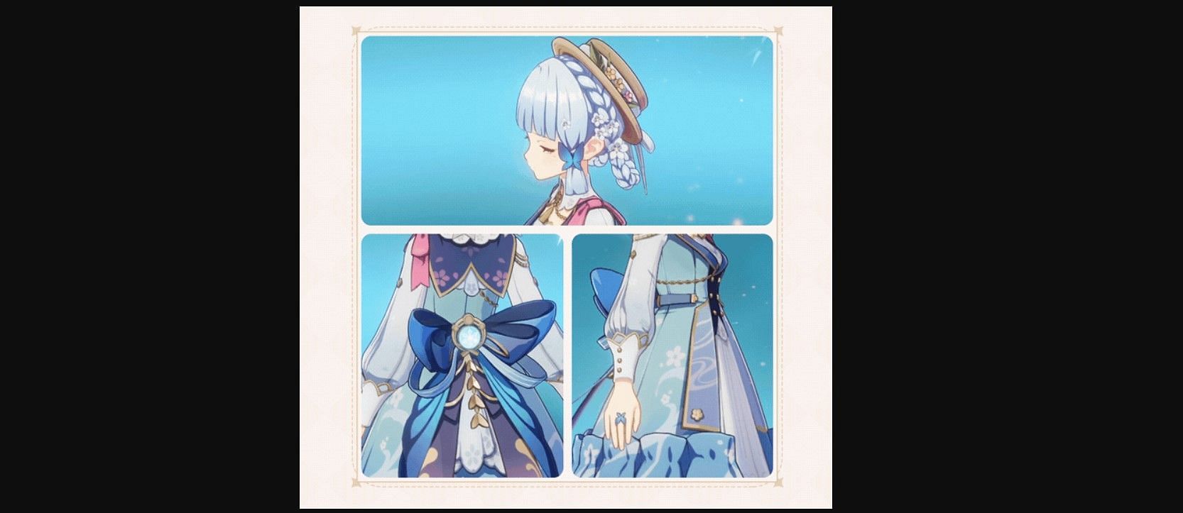 More details of Ayaka&#039;s themed outfit (Image via HoYoLab)