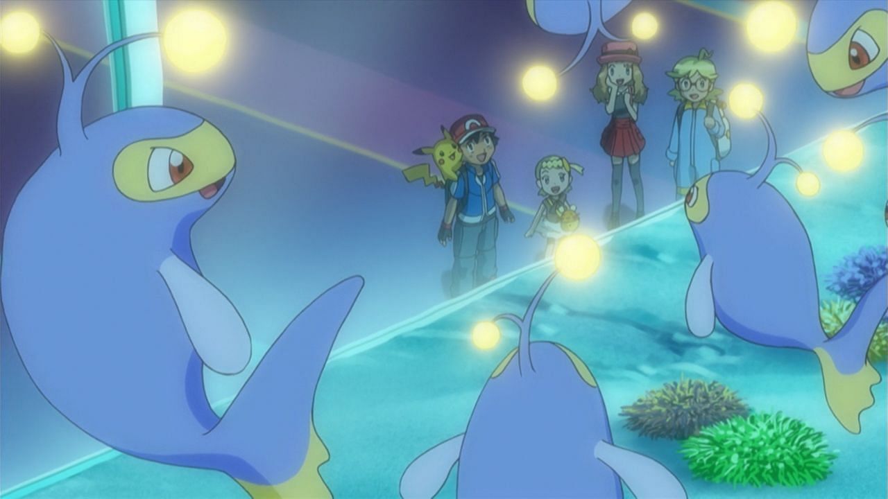 A school of Lanturn as shown in the anime (Image via The Pokemon Company)
