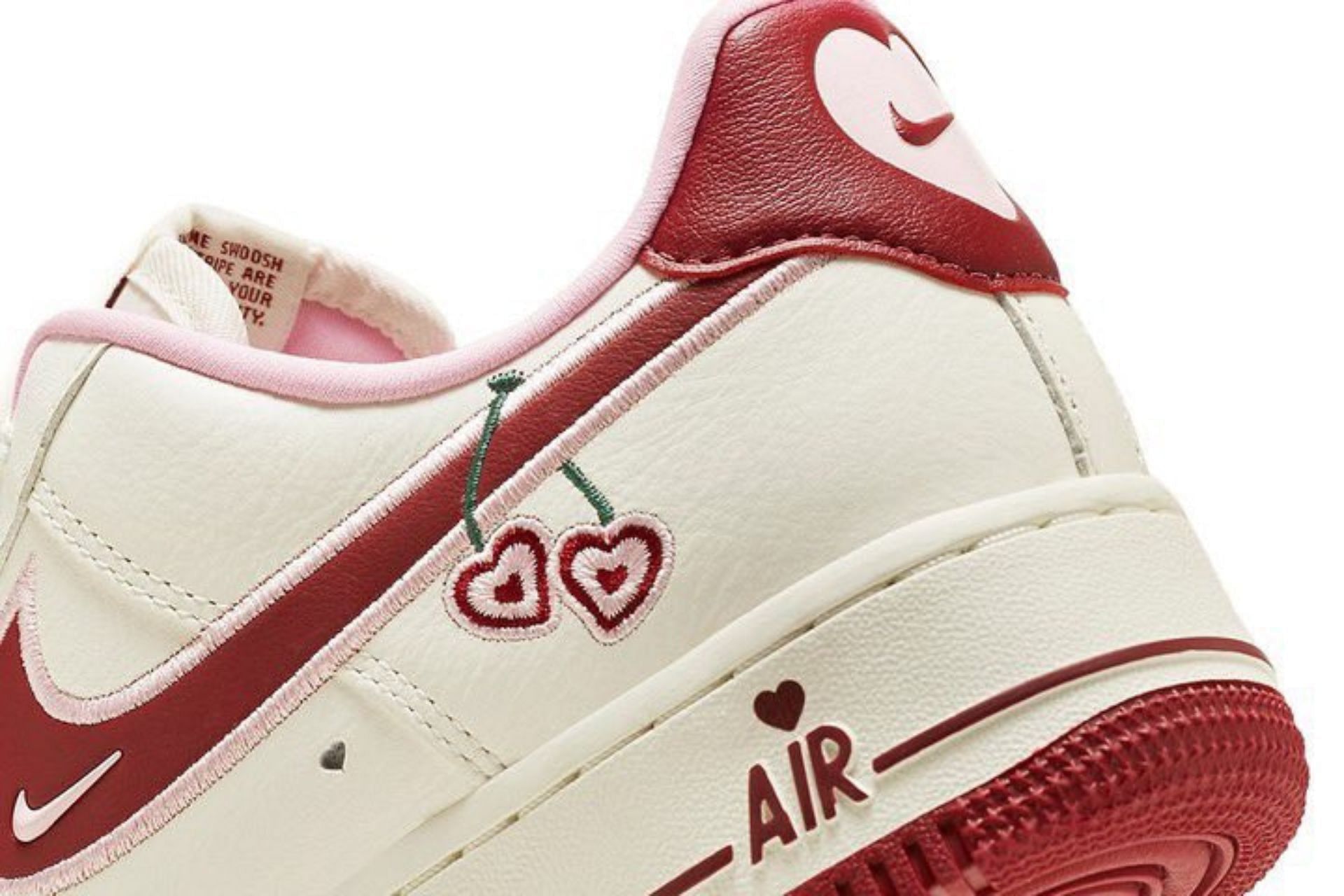 Take a look at the heart motifs embroidered around the heel counters (Image via Nike)
