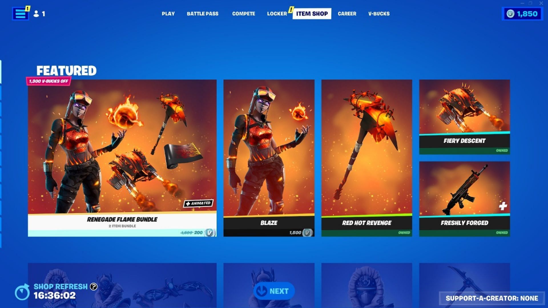 Acheter Blaze Pour 200 V-Bucks Est Un Vol (Image Via Epic Games/Fortnite)