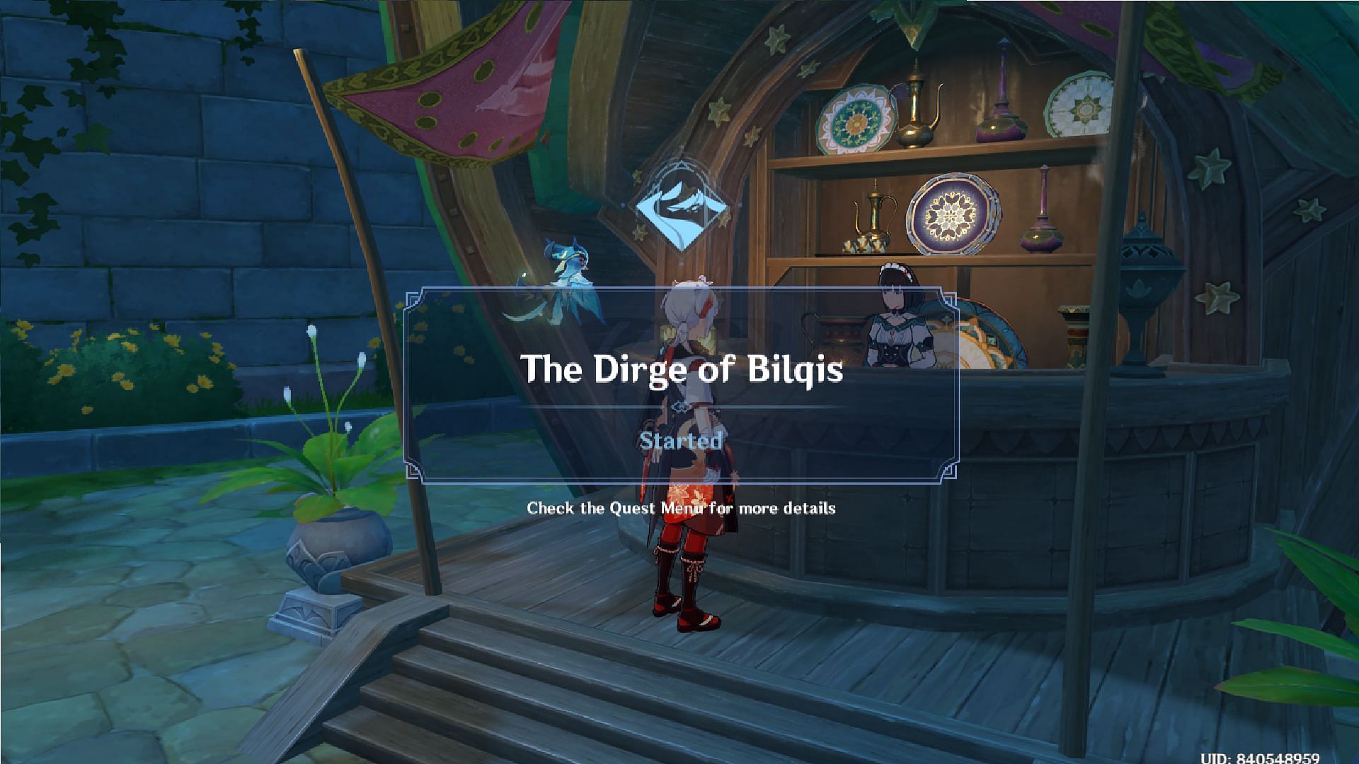 Interact with Katheryne to trigger Dirge of Bilqis World Quest (Image via HoYoverse)
