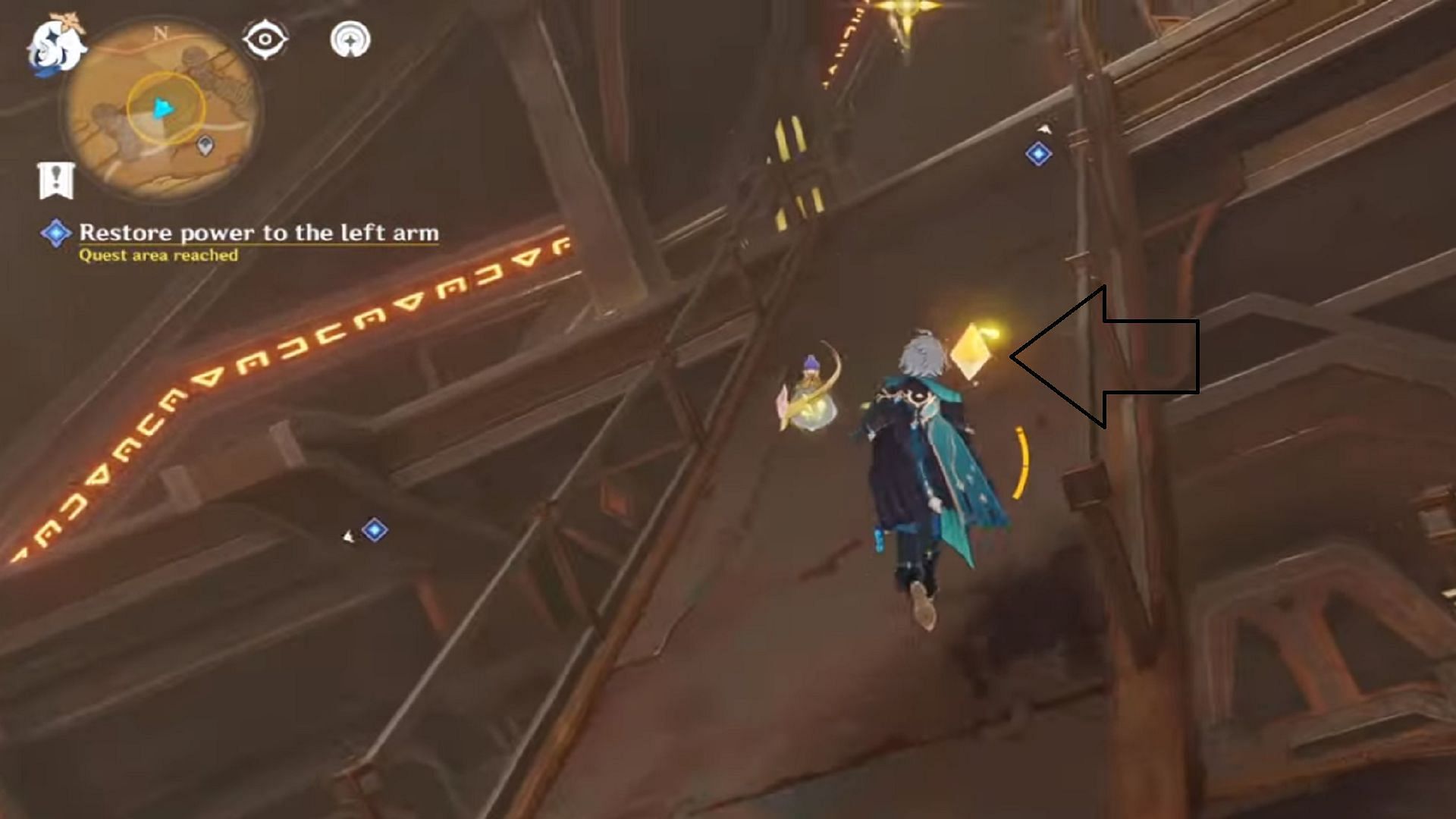 First energy block on the small bridge (Image via HoYoverse)