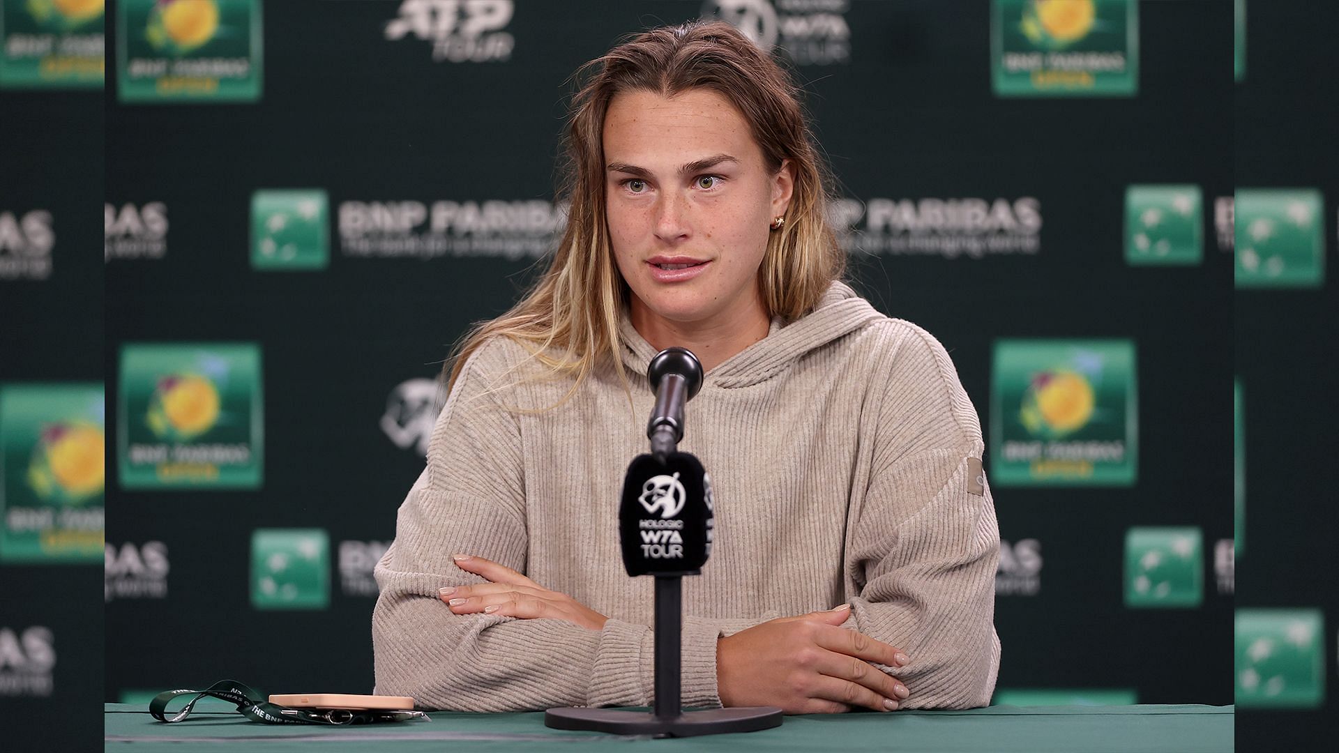 Aryna Sabalenka touched on the Russia-Ukraine war in her recent press conference