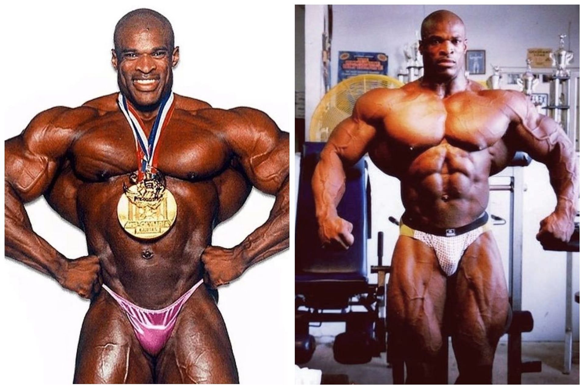 Eight time Mr. Olympia Ronnie Coleman poses for the camera, showing off his massive physique (Image via Instagram @ronniecoleman8)