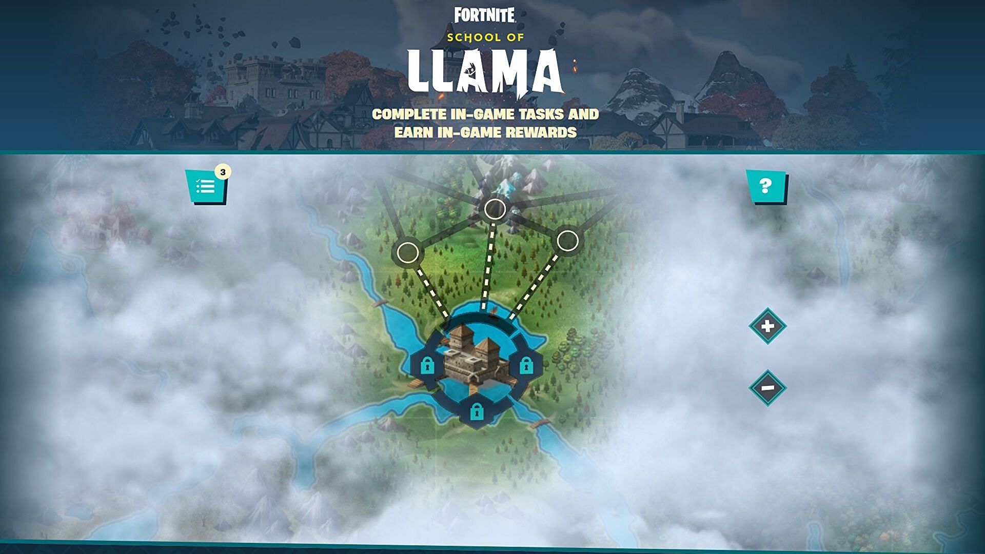 School of Llama challenges can only be checked on the website (Image via Epic Games)
