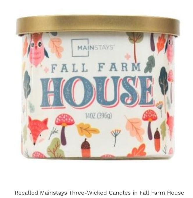 Mainstays ThreeWick Candles recall Reason, affected themes, and all